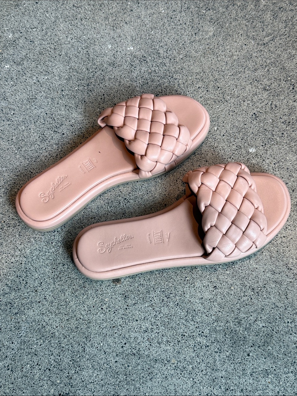 Seychelles Blush Woven Slide Sandals